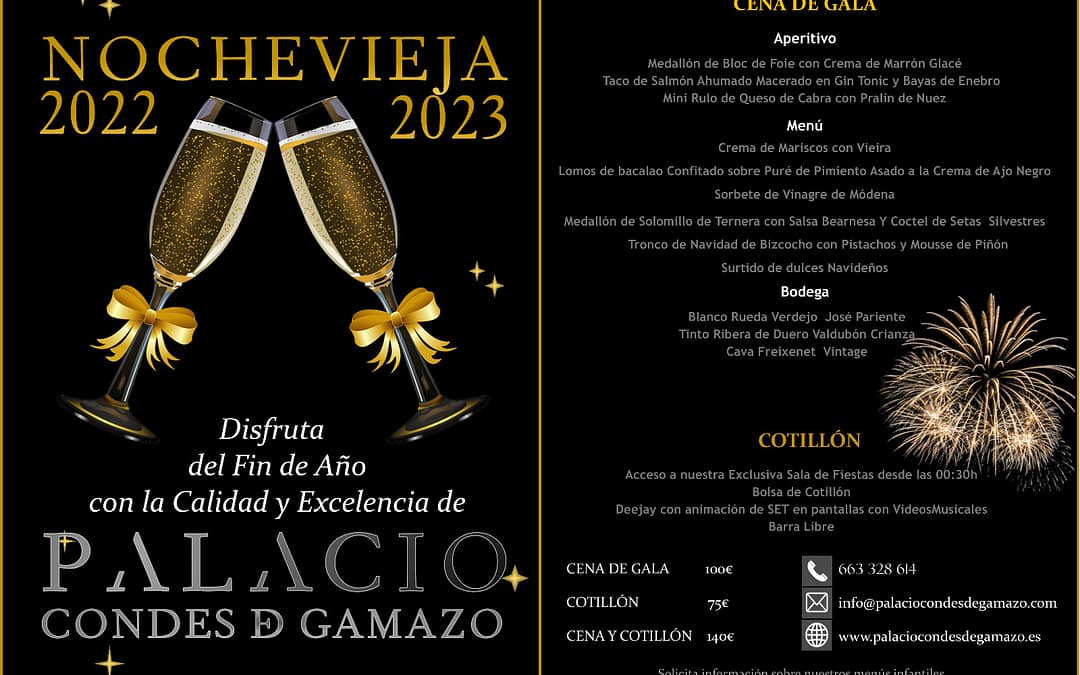 Gran Cena de Gala Nochevieja 2022 en Palacio Condes de Gamazo
